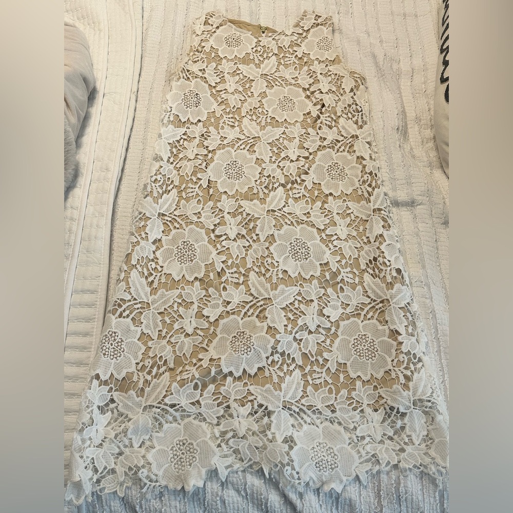 Elegant White Lace Floral Dress